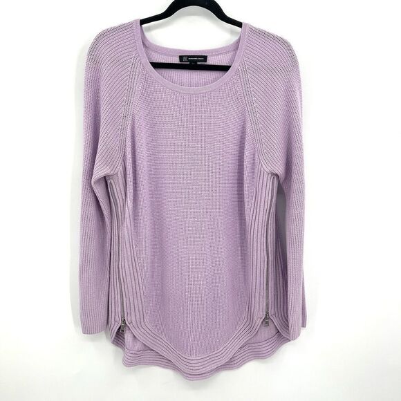 INC INTERNATIONAL CONCEPTS Purple Side Zip Scoop Neck Pullover Knit Sweater XXL - Picture 1 of 5